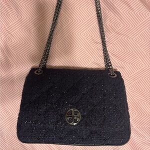 Tory Burch Tweeted Shoulder Bag with Chain Strap